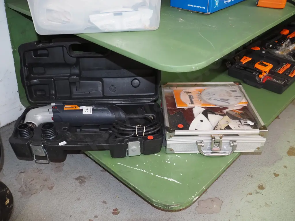 cased Renovator tool with case of various accessories - red dots Image 1++