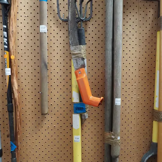 garden fork, pruner, garden tools