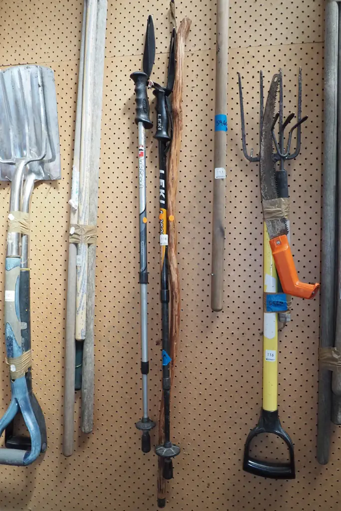 2x walking poles, walking stick - orange dots Image 1++