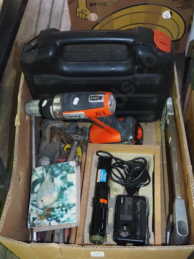 box; early electric screwdrivers, crescents, B&D drill etc Image 1++