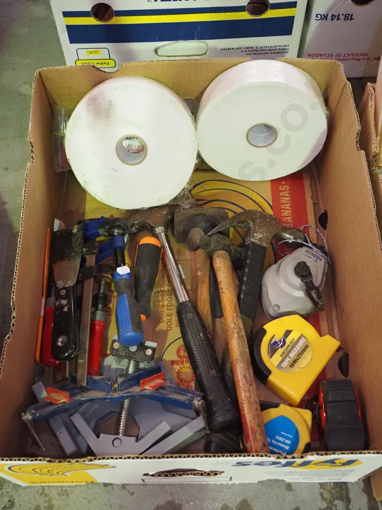 box; hammers, chalk lines, F clamps etc Image 1++