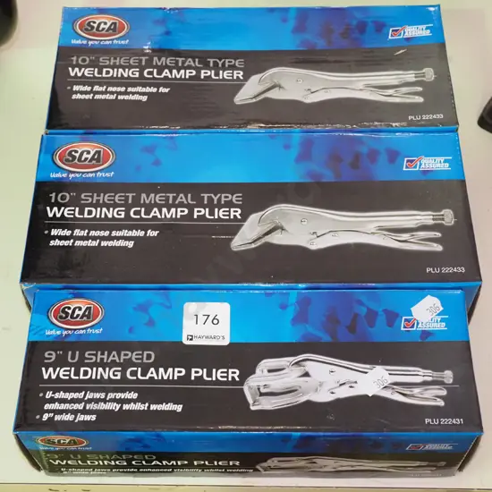 3x boxed as-new SCA welding clamp pliers