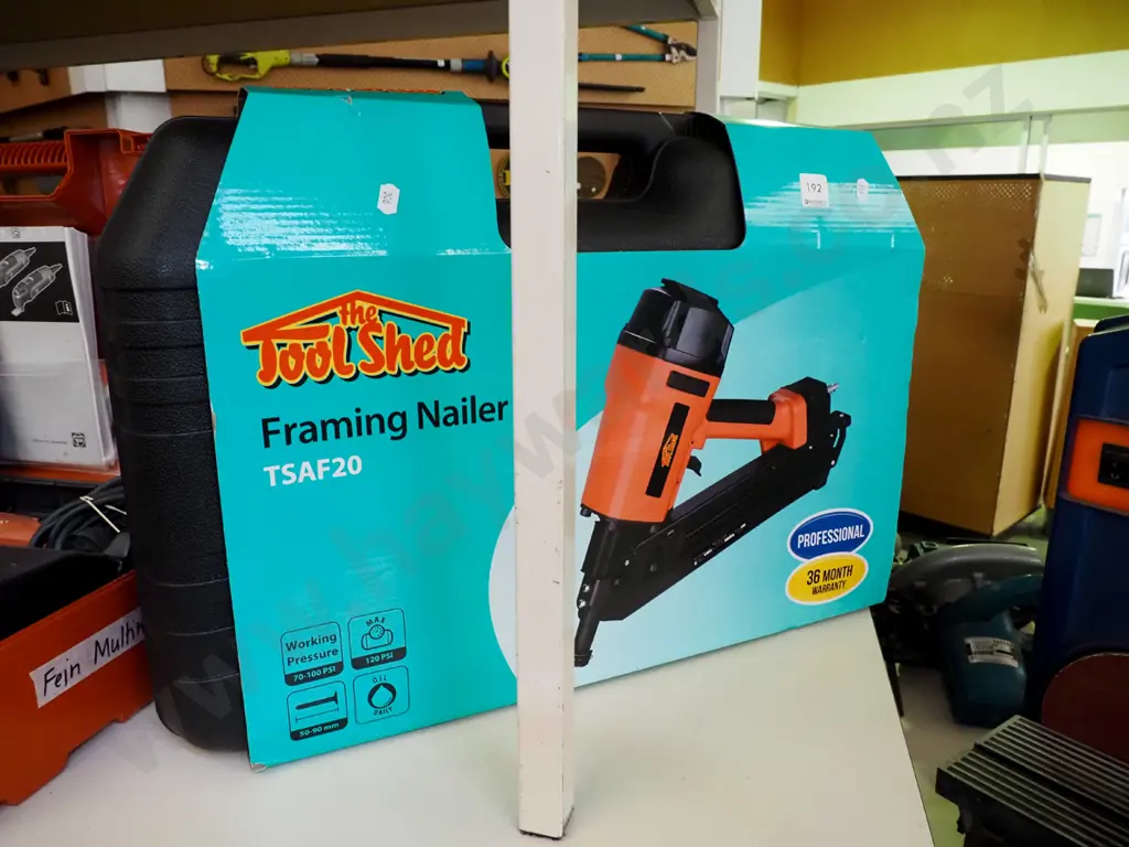 box; as-new Tool Shed framing nailer Image 1++