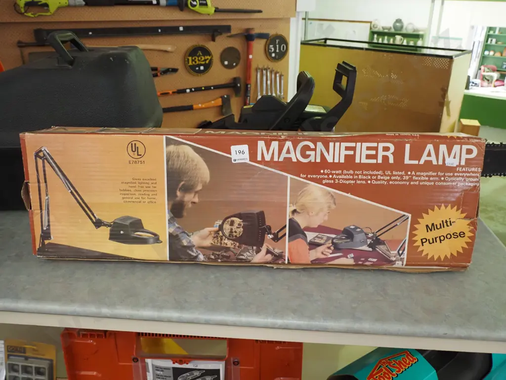 boxed anglepoise magnifier lamp Image 1++