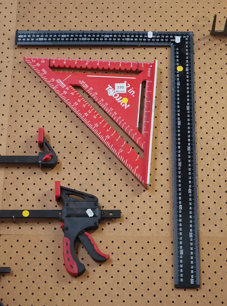 builder's square, 12" Trojan speed square - yellow dots Image 1++