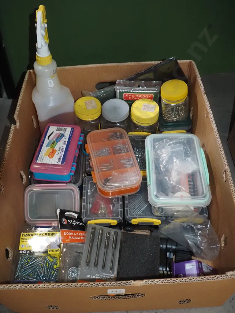 box; nails, hooks, screws, linseed oil etc Image 1++