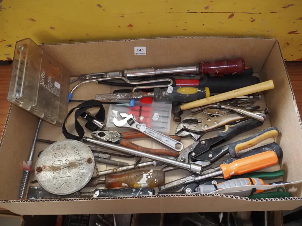 box; twist drill, vice grips, tin snips etc Image 1++