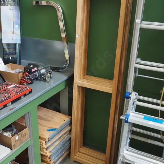 6x  Lundia shelving frames and 23 shelves plus bracing