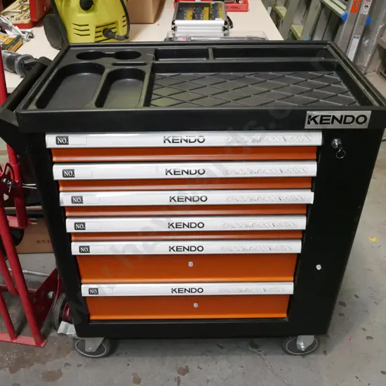 Kendo workshop tool chest on casters - key in office