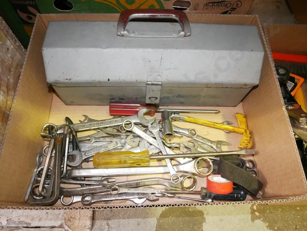 box; open eneded ring spanners, tool box, screwdrivers etc Image 1++