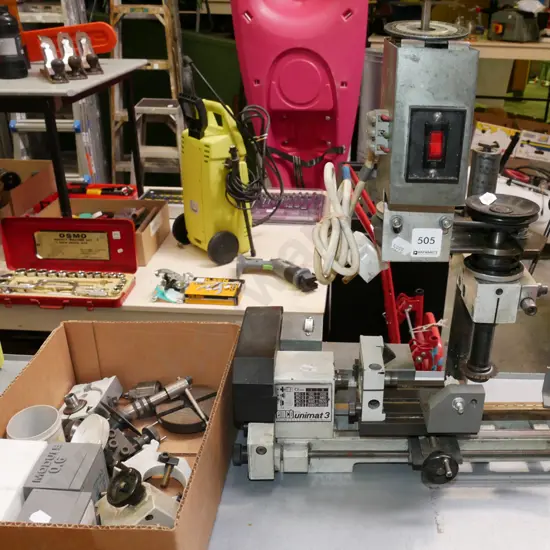 Emco Unimat 3 lathe with milling machine and accessories