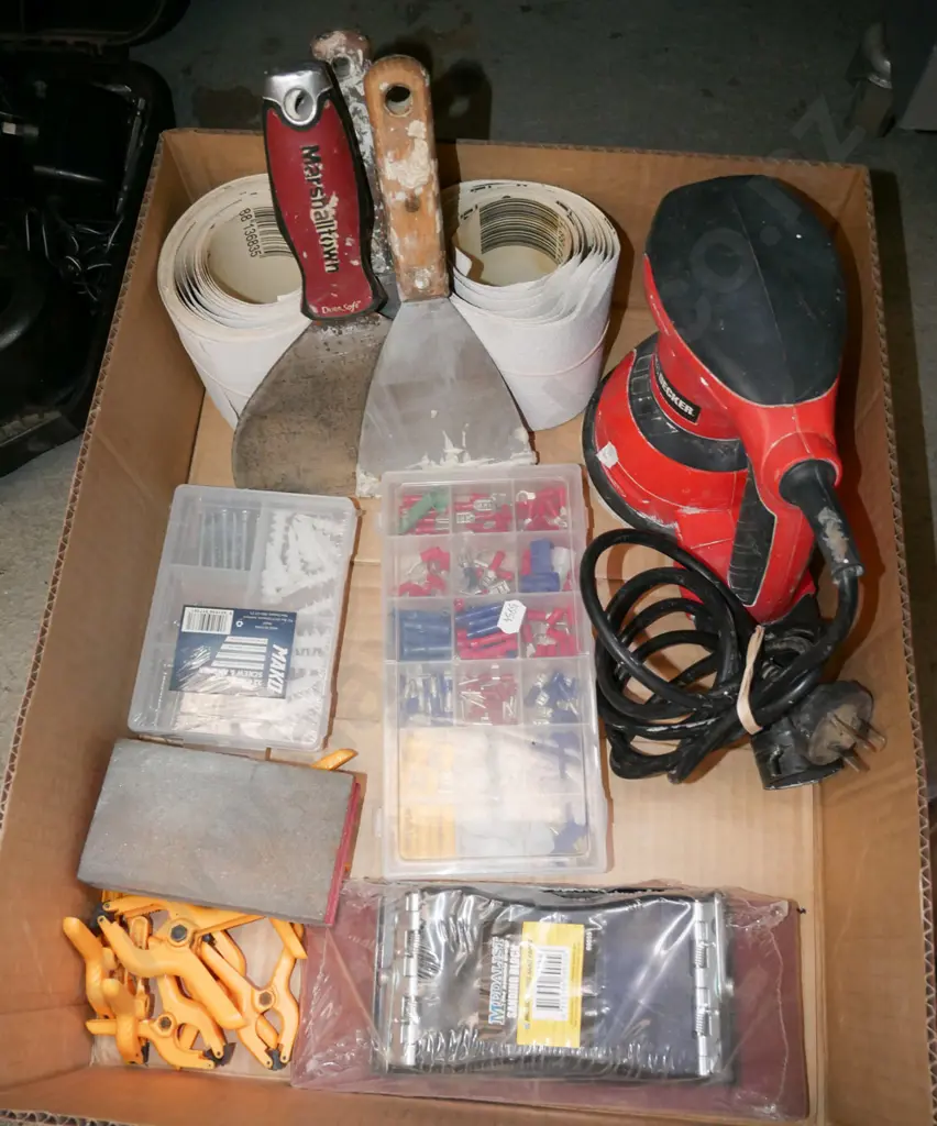 box; orbital sander, sanding blocks etc Image 1++