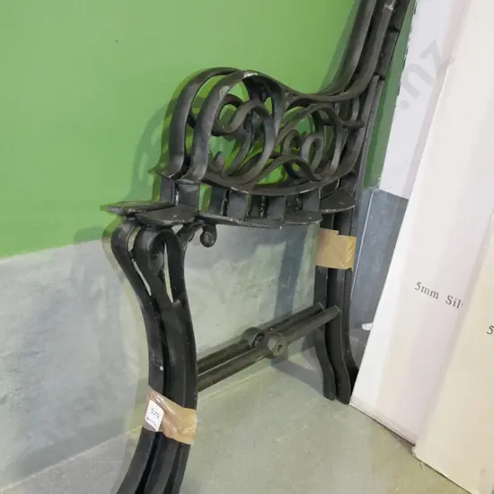 2x cast iron bench seat ends