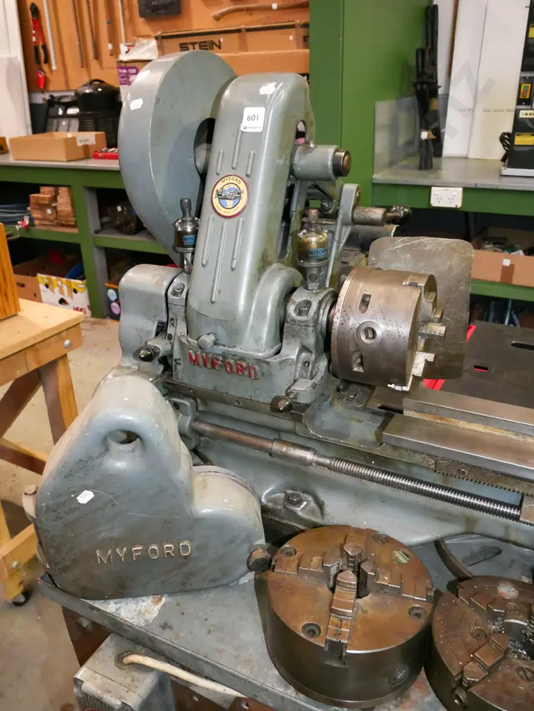 Myford engineers lathe on homemade stand with Emco mounted milling machine Image 1++