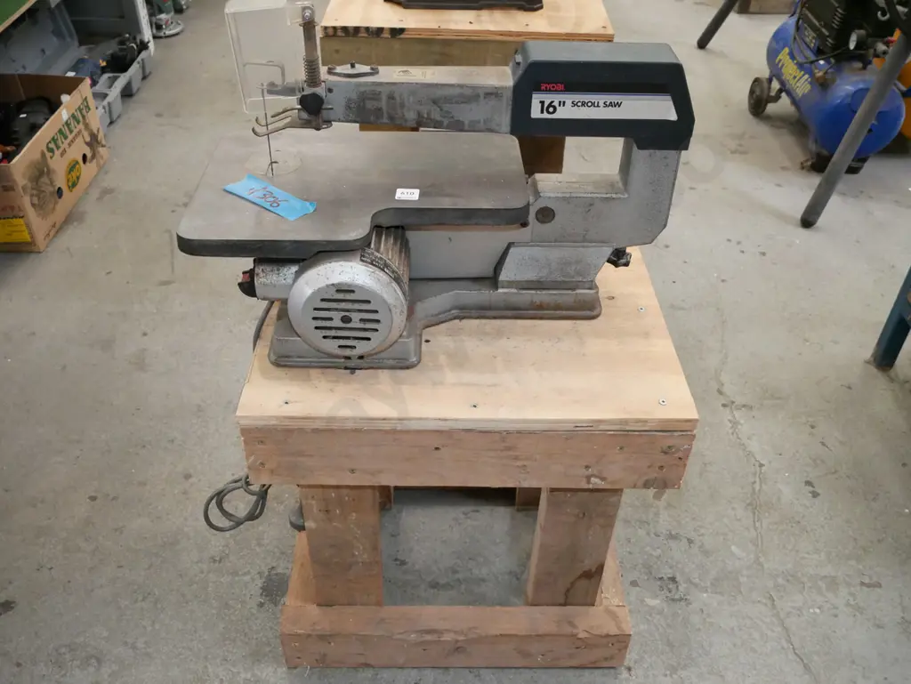 Ryobi 16" scroll saw on homemade stand Image 1++