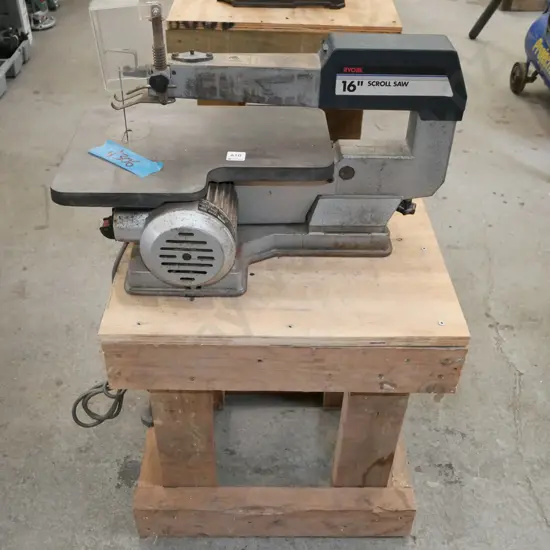 Ryobi 16" scroll saw on homemade stand
