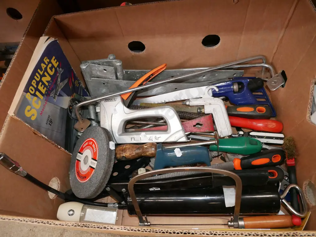 box; stapler, files, gate hinges etc Image 1++