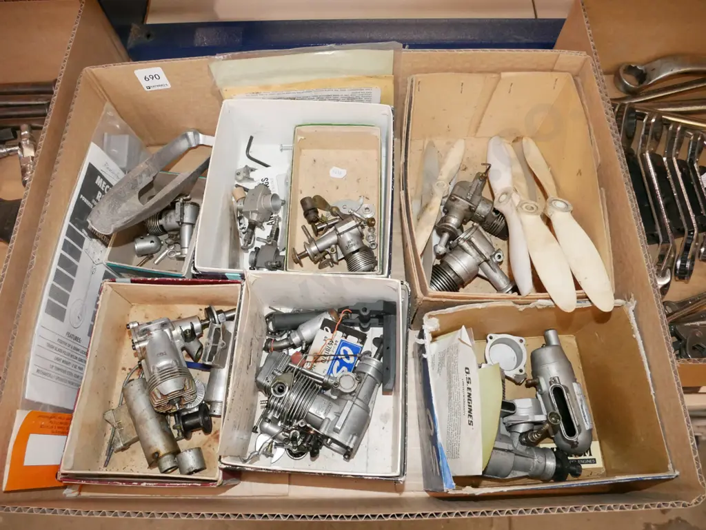 box; model plane motors, propellors - As Is No Returns Image 1++