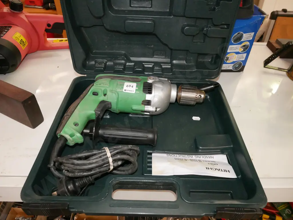 large Hitachi electric drill in case Image 1++