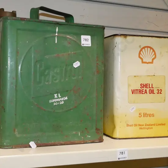 2x oil tins