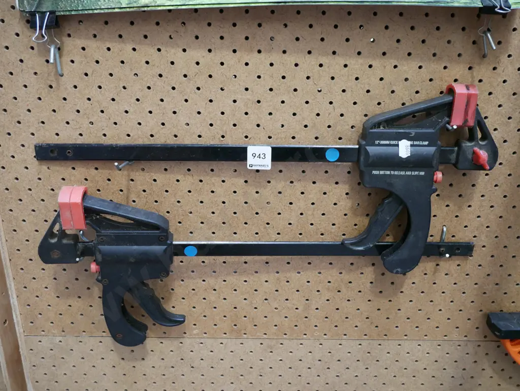 2x quick release bar clamps - blue dots Image 1++