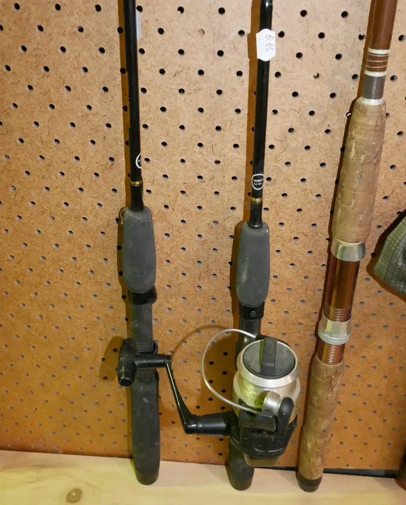 fishing rod, rod and reel  - red dots Image 1++