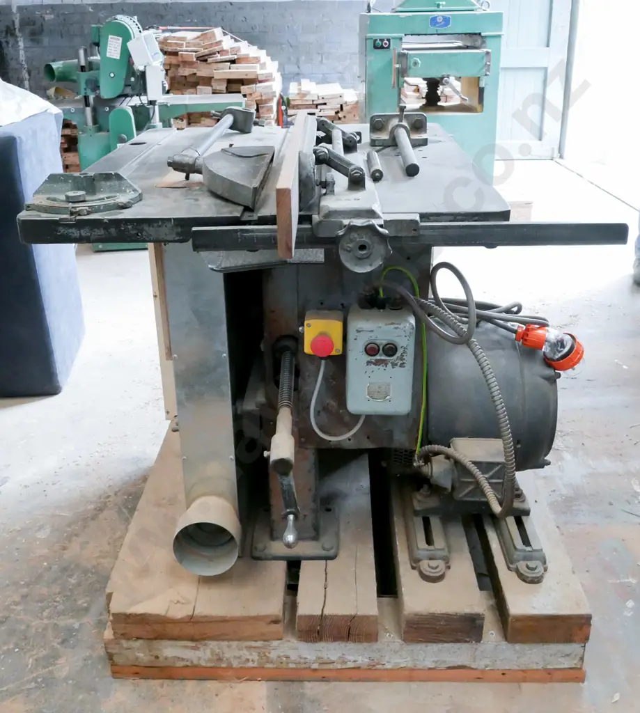 Commercial heavy-duty table saw with large 8hp 3 phase electric motor. Image 1++