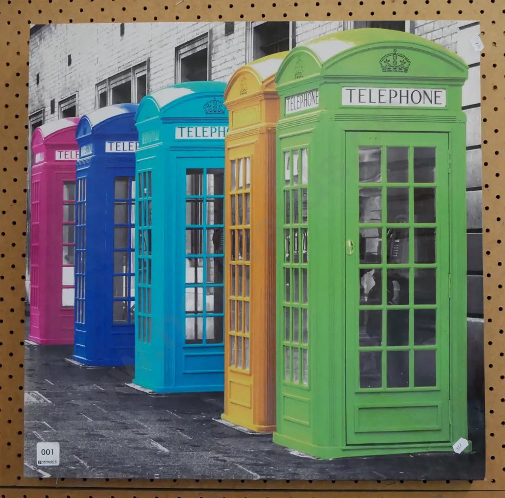 photographic print on boxed canvas - coloured phone boxes Image 1++