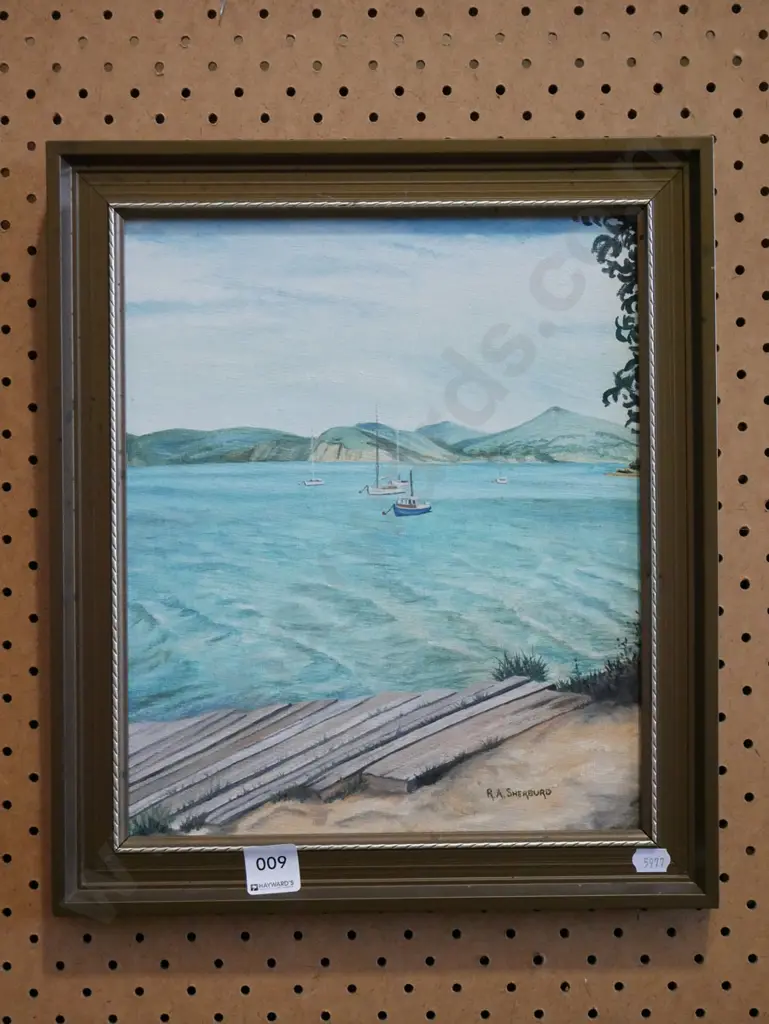 framed oil - moored boats Image 1++