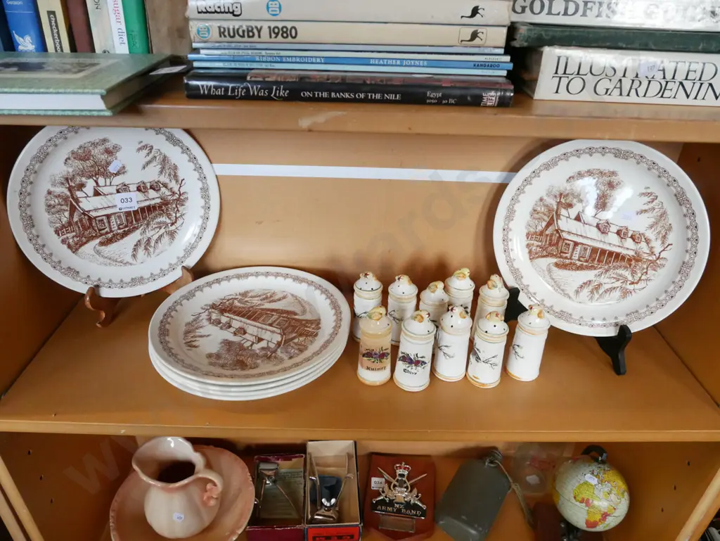 Crown Lynn Heritage 1800 dinner plates, various spice jars Image 1++