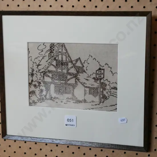 framed needlework - The Swan Inn