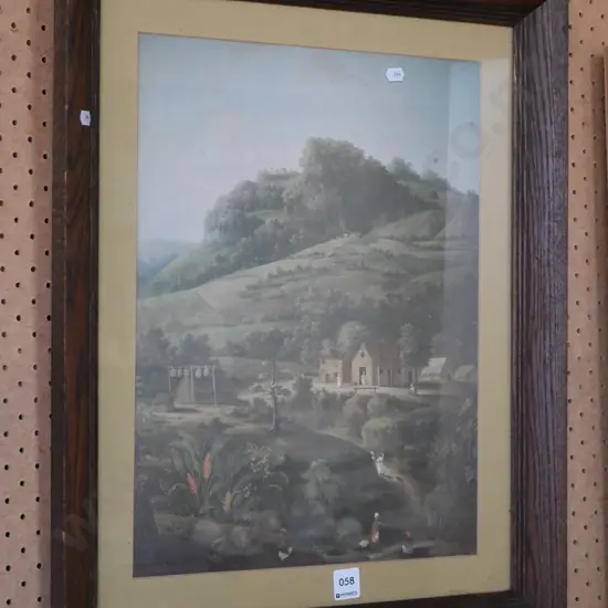 framed print - village scene