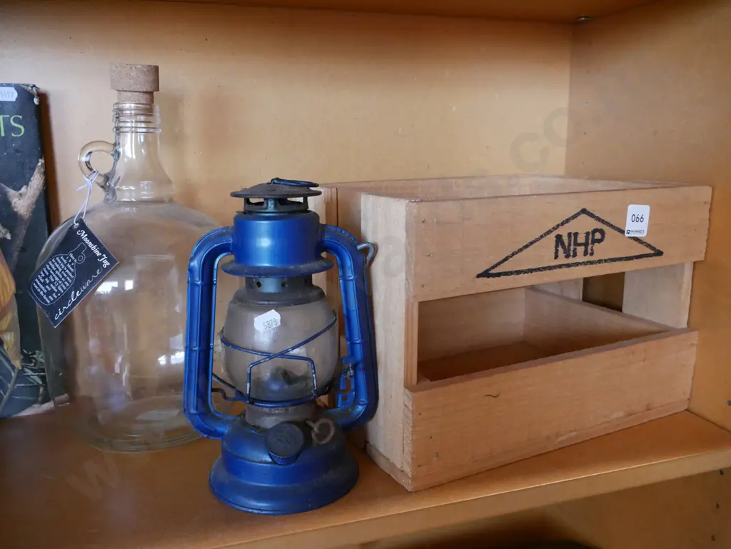 wooden crate, glass umbrella, hurricane lantern Image 1++