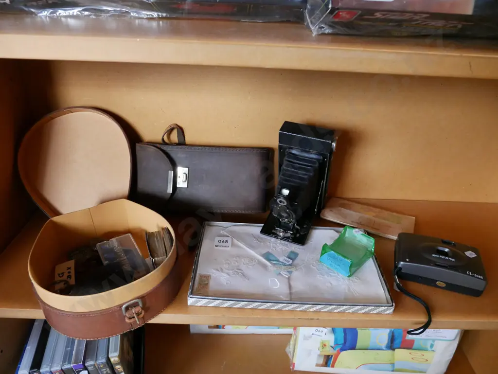 Irish linen, collar box, camera etc Image 1++