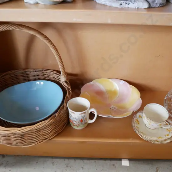 cut crystal jug, Royal Winton bowl, basket etc