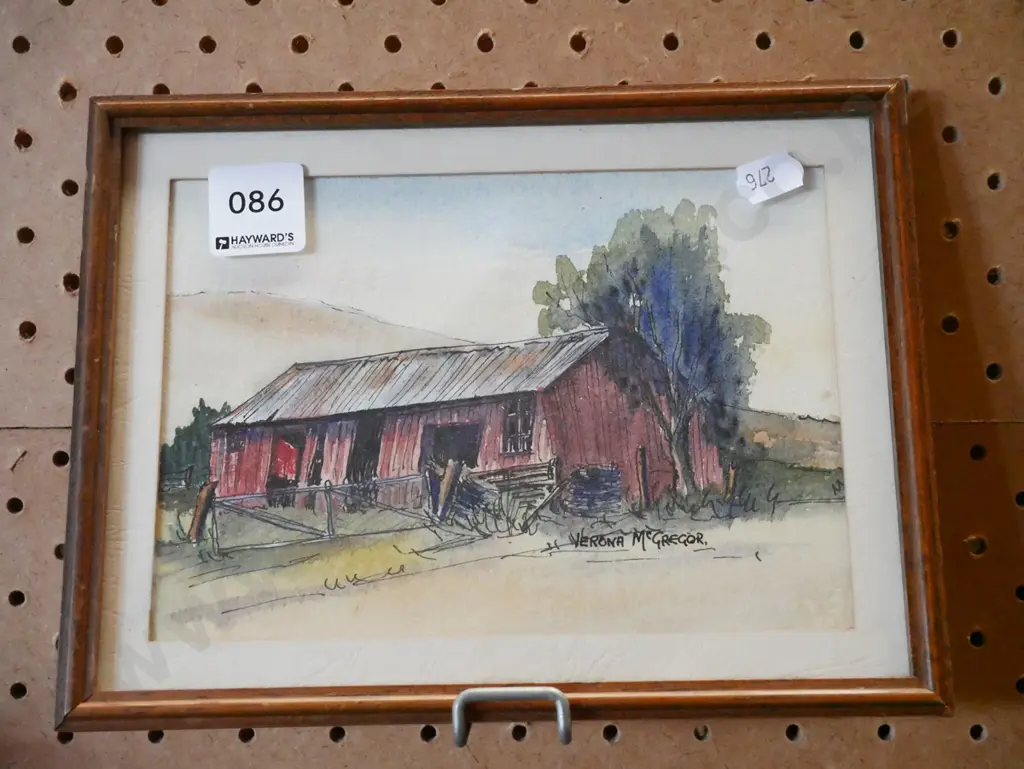 Verona McGregor ink and watercolour - farm buildings Image 1++