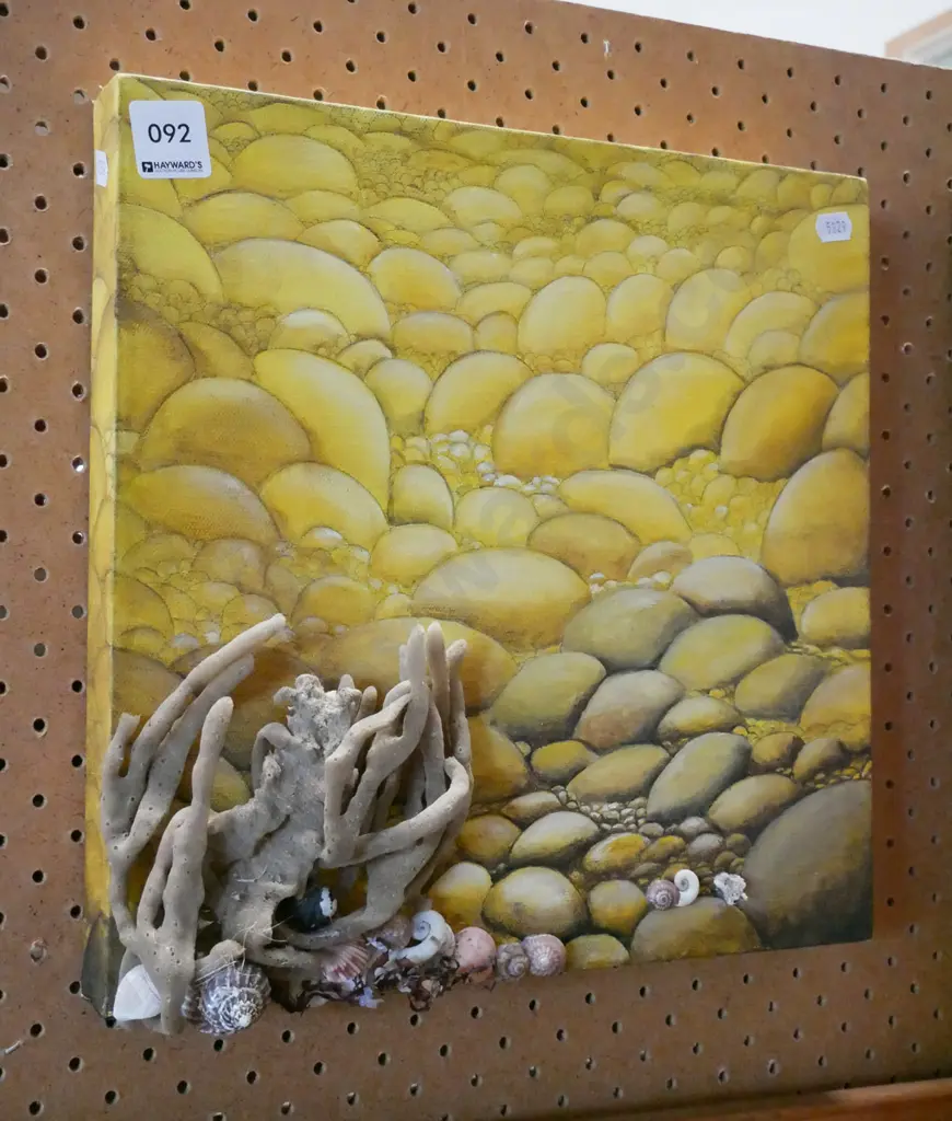 mixed media on boxed canvas - ocean floor Image 1++