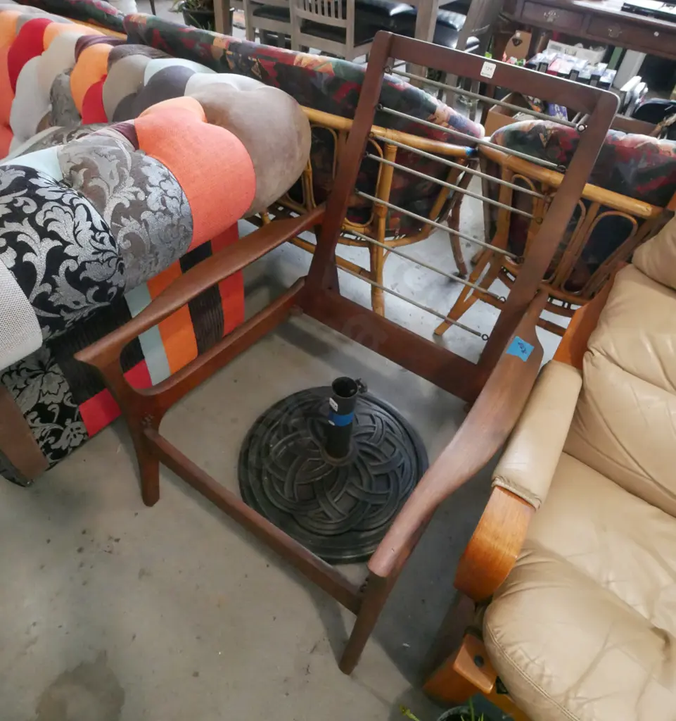 restorer's teak mid-century armchair with concord arms Image 1++