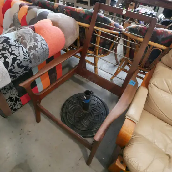 restorer's teak mid-century armchair with concord arms