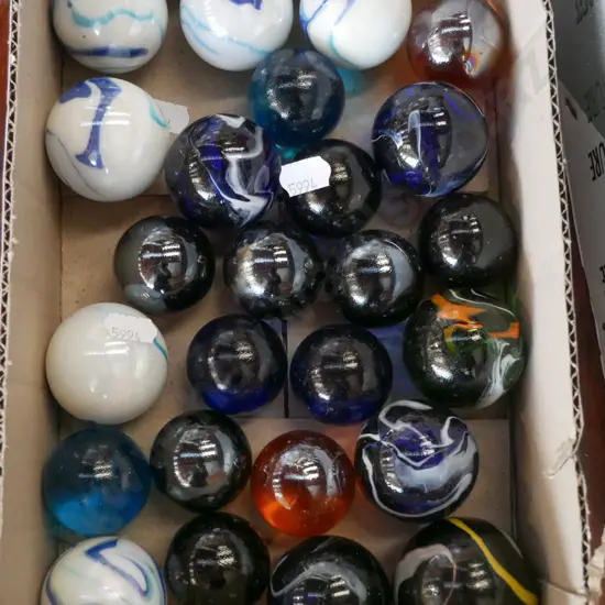 box of glass marbles