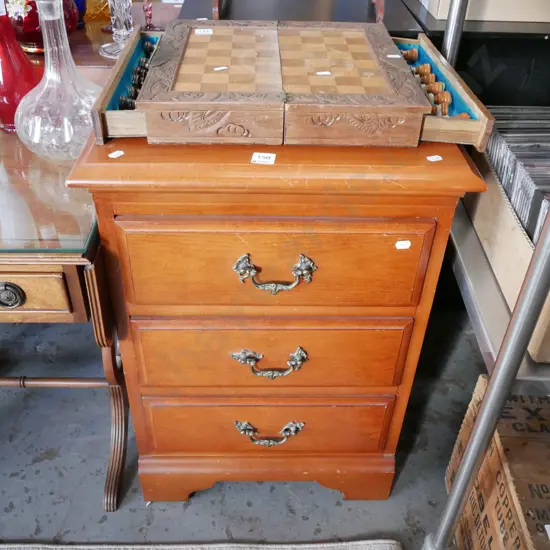 solid wood 3 drawer bedside cabinet