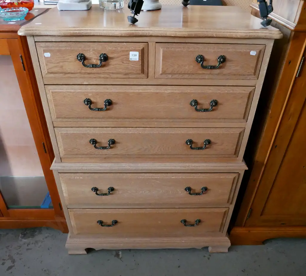 oak 6 drawer chest on chest H-1040 W-750 D-410 Image 1++