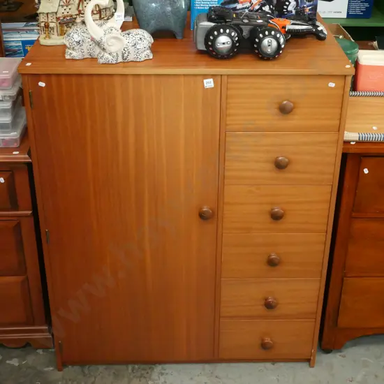 mdf wood veneer 5 drawer manrobe H-1140 W-910 D-540