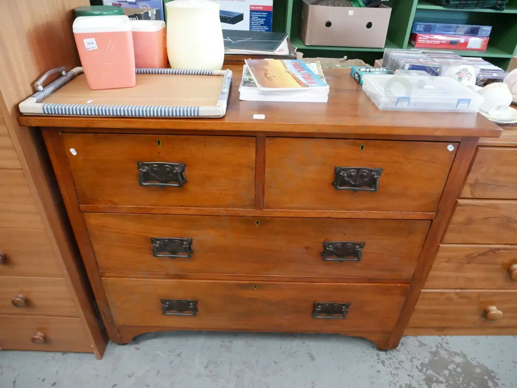 colonial rimu 4 drawer chest H-890 W-1070 D-480 Image 1++