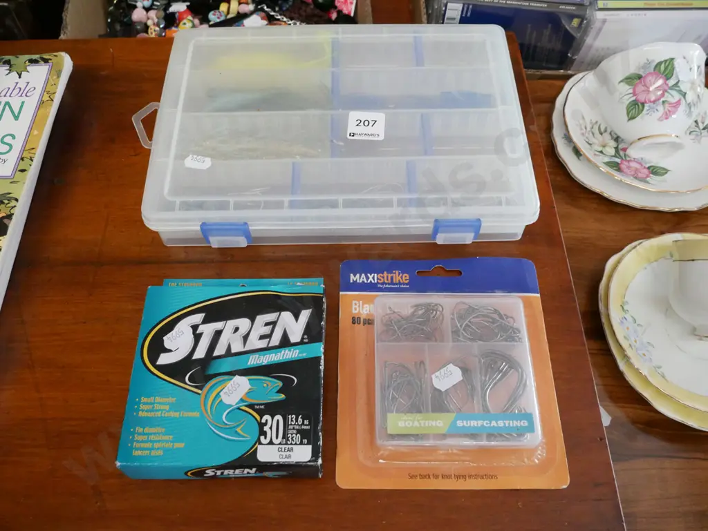 fish hooks, soft bait, line etc Image 1++