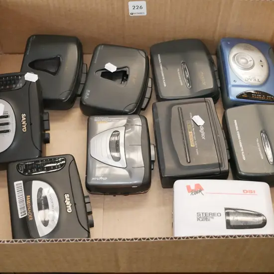 box of Walkman style portable cassette players - As Is No Returns