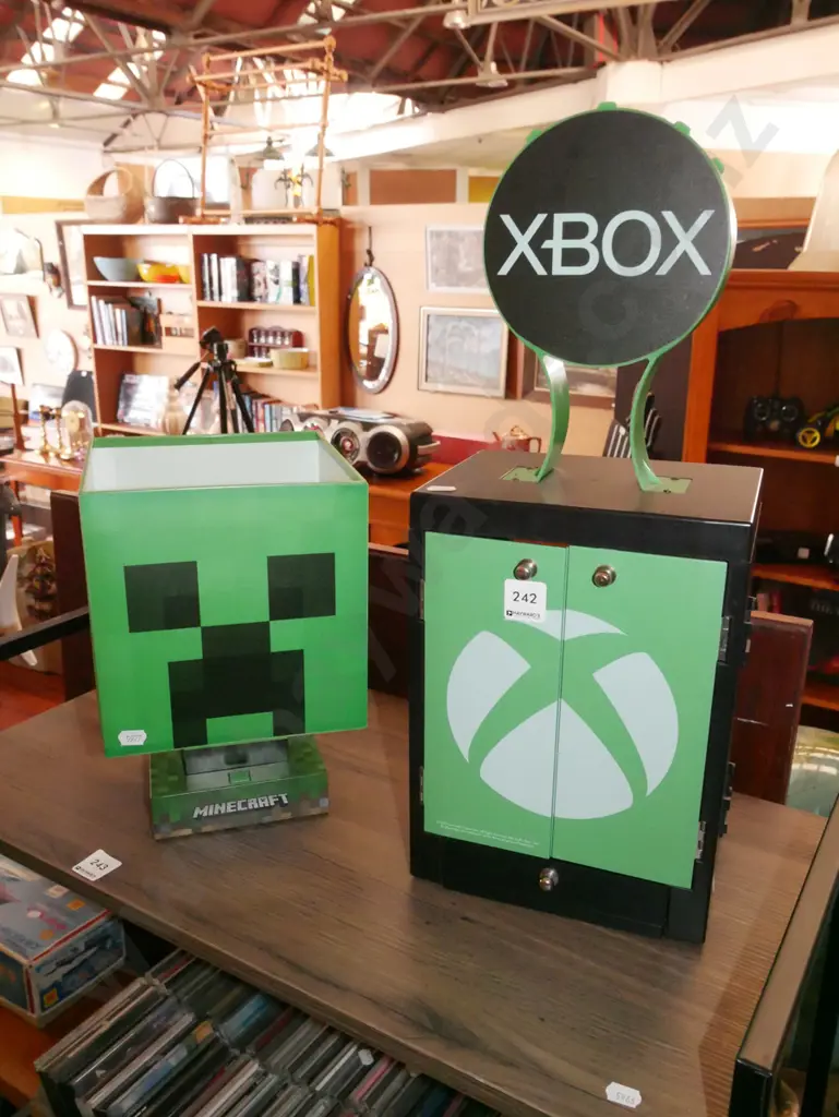 Minecraft lamp, X-box DVD/games storage cabinet H-480 Image 1++