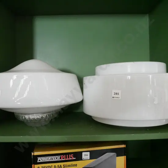 2x retro glass light fittings