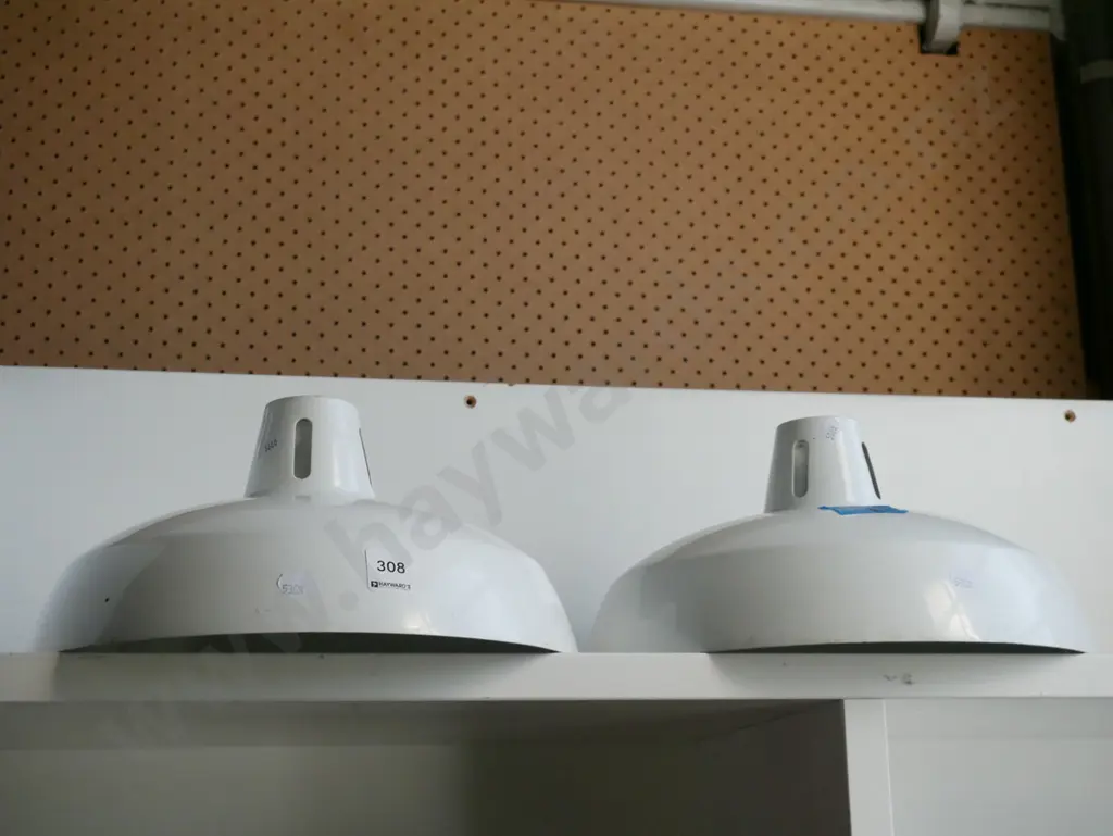 2x spun aluminium light shades Image 1++