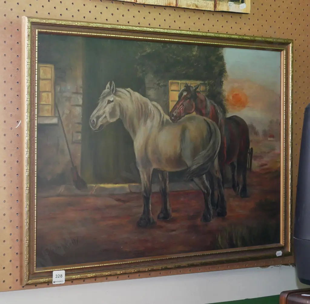 framed oil - horses Image 1++